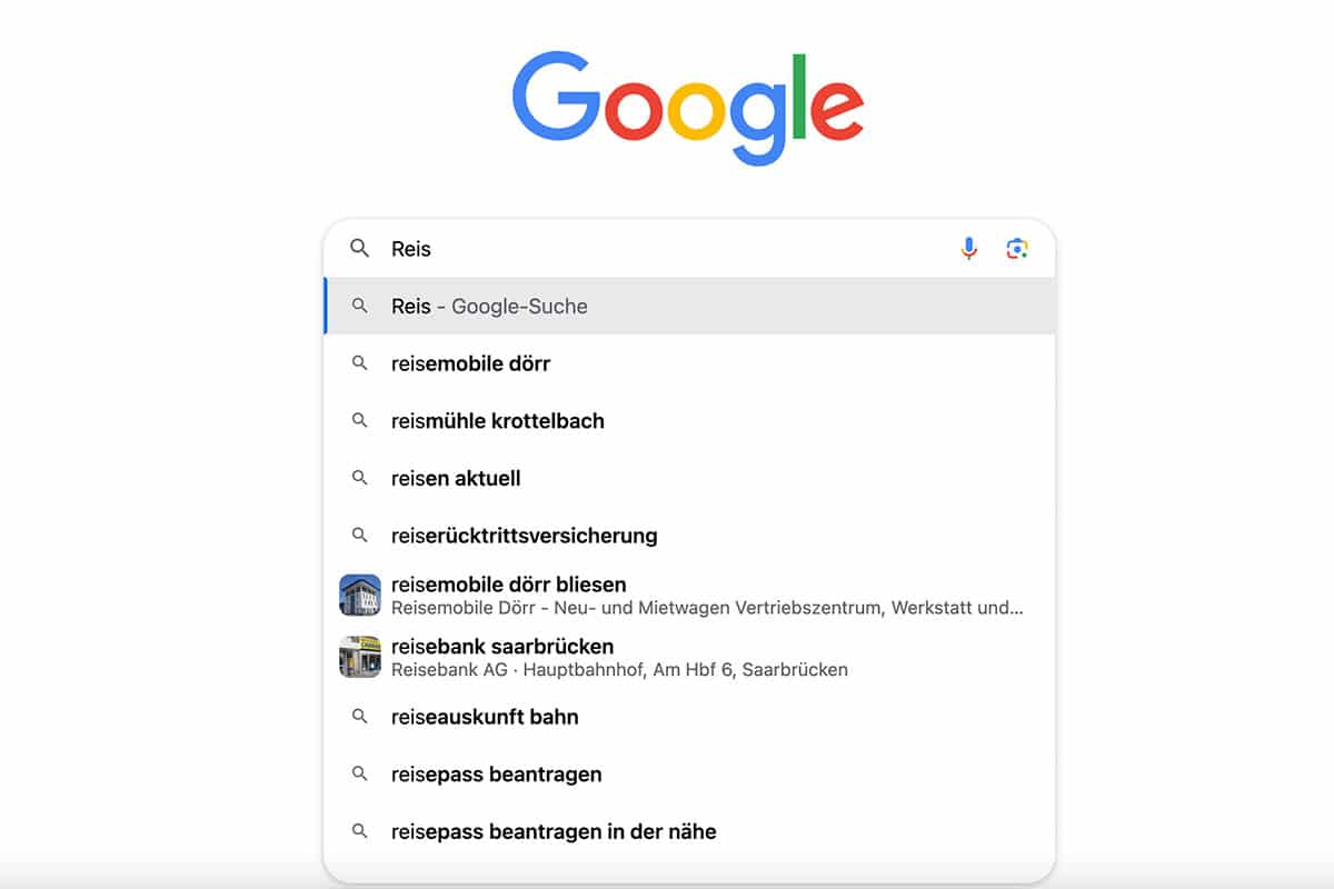 Google Suggest Suchvorschläge