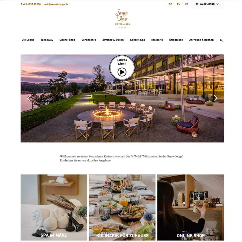 Internetseite von Seezeitldoge Hotel & Spa - Referenzen von simpliby