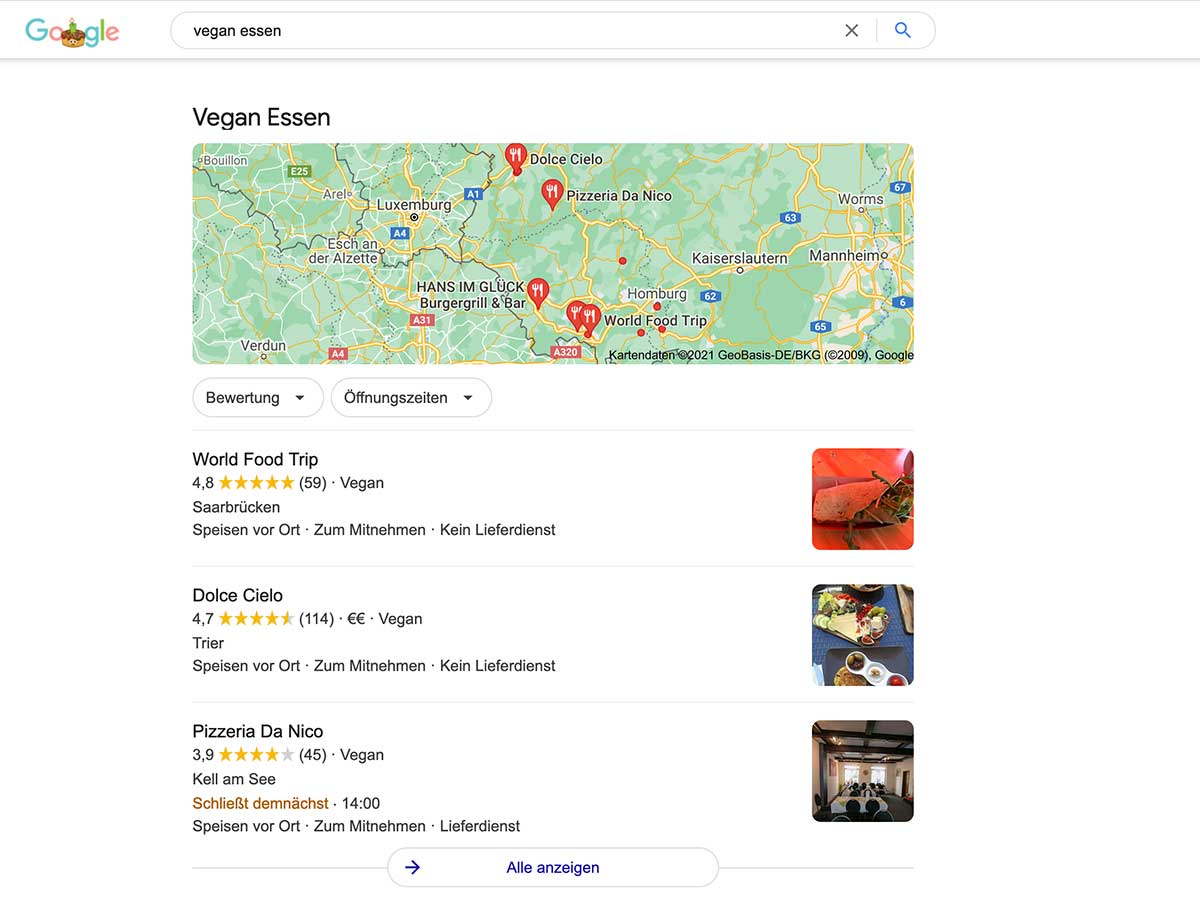 Website Optimierung - Featured Snippets Map